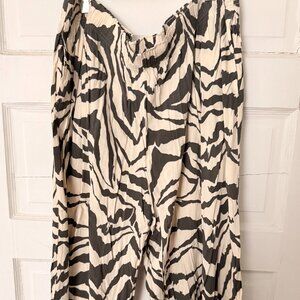 H&M Zebra Print Wide-Leg Pants (Size XXL)